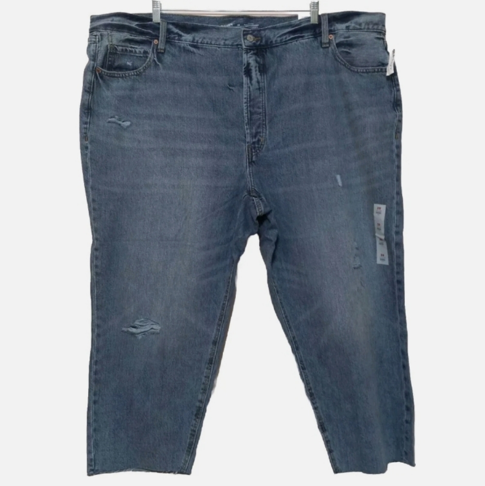 Women's Sz 28 Old Navy High Rise Slouchy Crop Blue Jeans